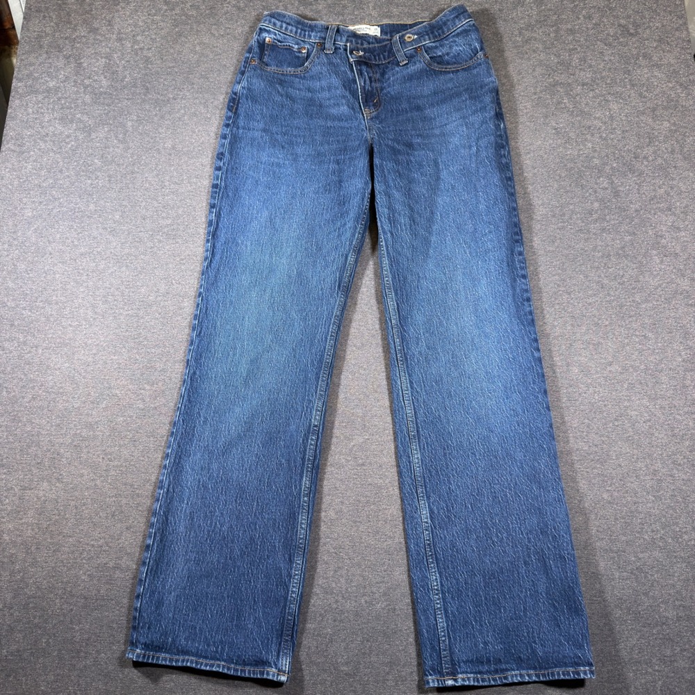Abercrombie & Fitch 90s Relaxed Jeans Womens 29 Blue High Rise Curve Love Long